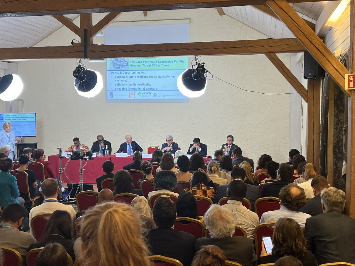 Climate change and health being discussed at #WHA76.  <a href="/WBG_Health/">World Bank Health</a> director Juan Pablo Uribe says that <a href="/WorldBank/">World Bank</a> will be significantly stepping up financing to mitigate and adapt to the impacts, including in health.  Thanks hi to <a href="/FCDOGovUK/">Foreign, Commonwealth & Development Office</a> for hosting the event.