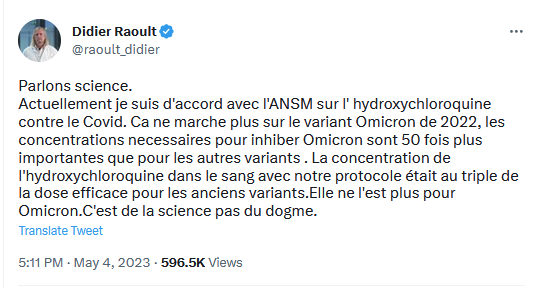 LoLoLamu's tweet photo. ❓ Question pour les #Raoulatres, #Raoultroll et autres fans de #Raoult :
Si #HCQ est "inefficace depuis le variant Omicron" comme le dit maintenant @raoult_didier, donc depuis début 2022, pourquoi avoir continué depuis 1 an ½ à nous bassiner avec ?
➡️ 1 an ½ de #charlatanerie ❓ https://t.co/aF3mLXg8i7