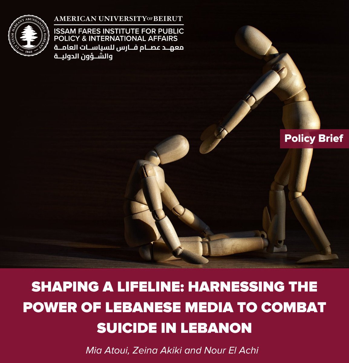 MiaAtoui's tweet image. Our first policy brief @embrace_lebanon in partnership with @ifi_aub is now out.
It is only through these kinds of multi-stakeholder collaborations that we can hope to make nation-wide change.
#Suicide is a critical public health problem and in #Lebanon has garnered increased…