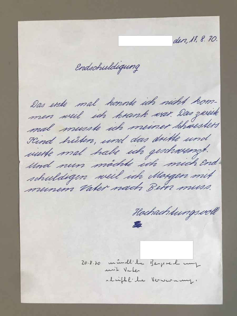 Entschuldigungsschreiben für die Kochschule 1970

#archivtrouvaillen #archivCH #kommunalarchive