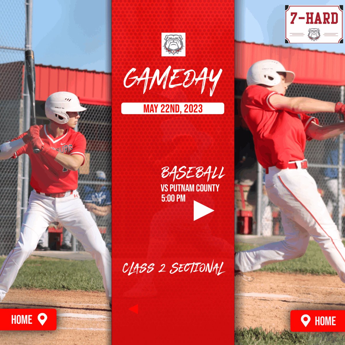 Harrisburg Bulldog Baseball (@bulldogcleats) on Twitter photo GAMEDAY!!! #7Hard <a href="/CoachAckman/">Chris Ackman</a> <a href="/ottjimmy/">Jimmy Ott</a> <a href="/NewKiddComin/">Mason Hardin</a>
🏆: Class 2 Sectional
⚾️: Harrisburg (18-8)
🆚: Putnam County (20-7)
📆: May 22nd
🕔: 5:00 pm
🏟️: Coach Brian T. Simpson Field
📍: Harrisburg
🌡️: 79 degrees ☀️
📻: 104.7 KRES
📊: <a href="/GCsports/">GroupChat Sports</a> “Harrisburg Bulldogs” GAMEDAY!!! #7Hard <a href="/CoachAckman/">Chris Ackman</a> <a href="/ottjimmy/">Jimmy Ott</a> <a href="/NewKiddComin/">Mason Hardin</a>
🏆: Class 2 Sectional
⚾️: Harrisburg (18-8)
🆚: Putnam County (20-7)
📆: May 22nd
🕔: 5:00 pm
🏟️: Coach Brian T. Simpson Field
📍: Harrisburg
🌡️: 79 degrees ☀️
📻: 104.7 KRES
📊: <a href="/GCsports/">GroupChat Sports</a> “Harrisburg Bulldogs”
