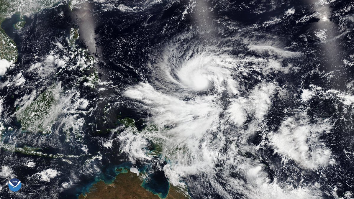 NOAASatellites's tweet photo. As #TyphoonMawar tracks toward Guam, @NOAA's #NOAA20 satellite is carefully monitoring the intensifying storm and providing data for its forecast. This imagery of #Mawar churning over the Pacific was collected yesterday.   

Latest:  
https://t.co/fHDiQ4heeq https://t.co/kg3pAdLoEU