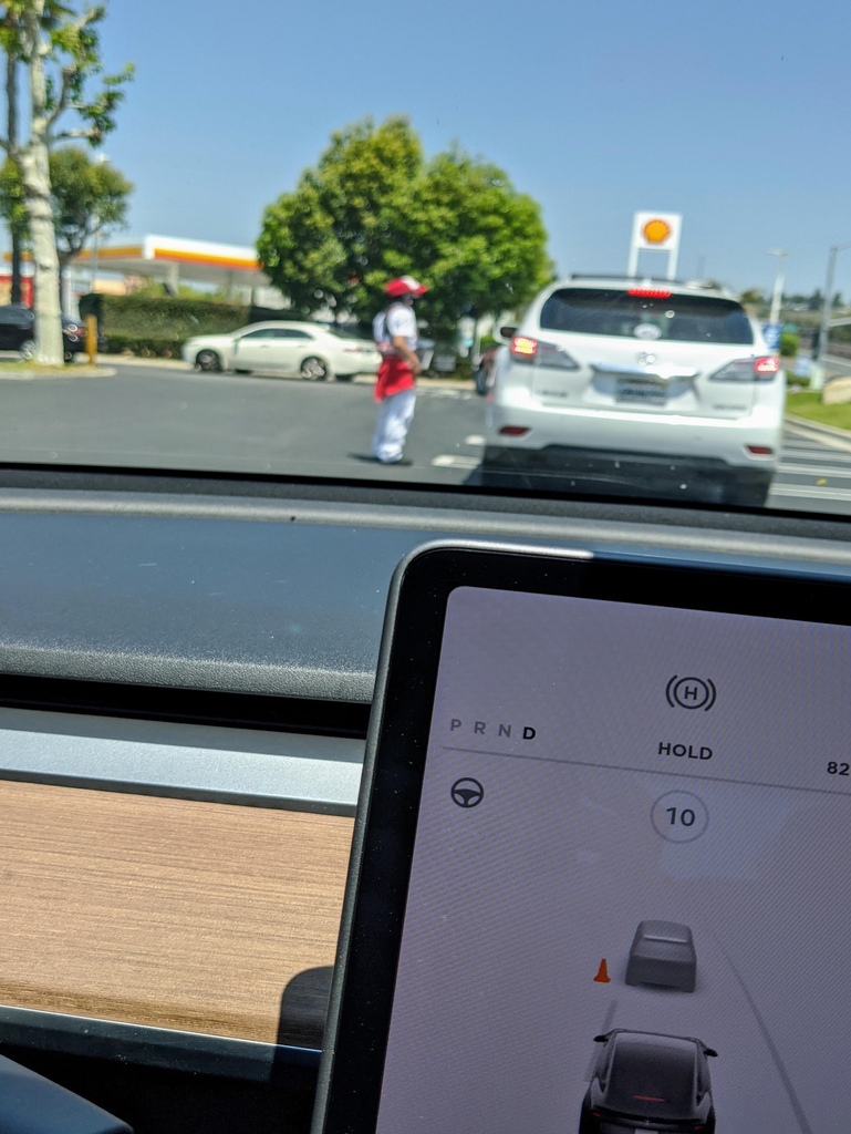 This guys GPS thinks the attendant is a cone...