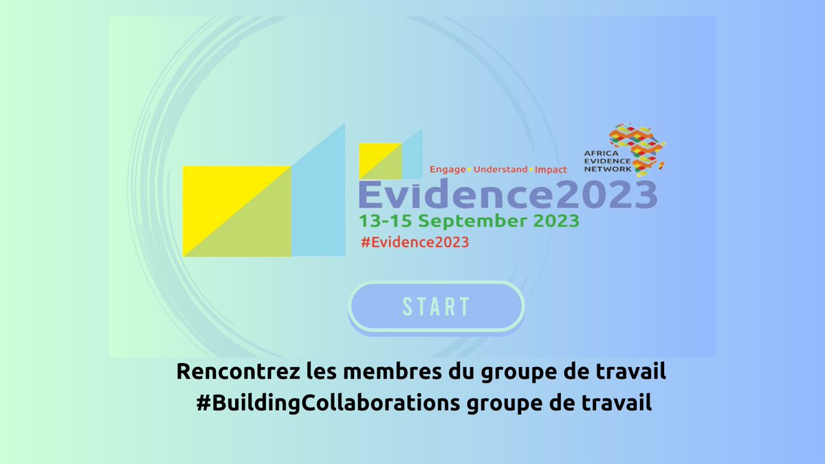 Africa_evidence's tweet photo. Rencontrez les membres du groupe de travail #BuildingCollaborations qui contribuent au développement des réseaux #EIDM. Les membres du groupe de travail #Evidence2023 ont travaillé en coulisses sur les moyens de favoriser les connexions et les collaborations au sein de l'EIDM. https://t.co/bfXFgTyFCn