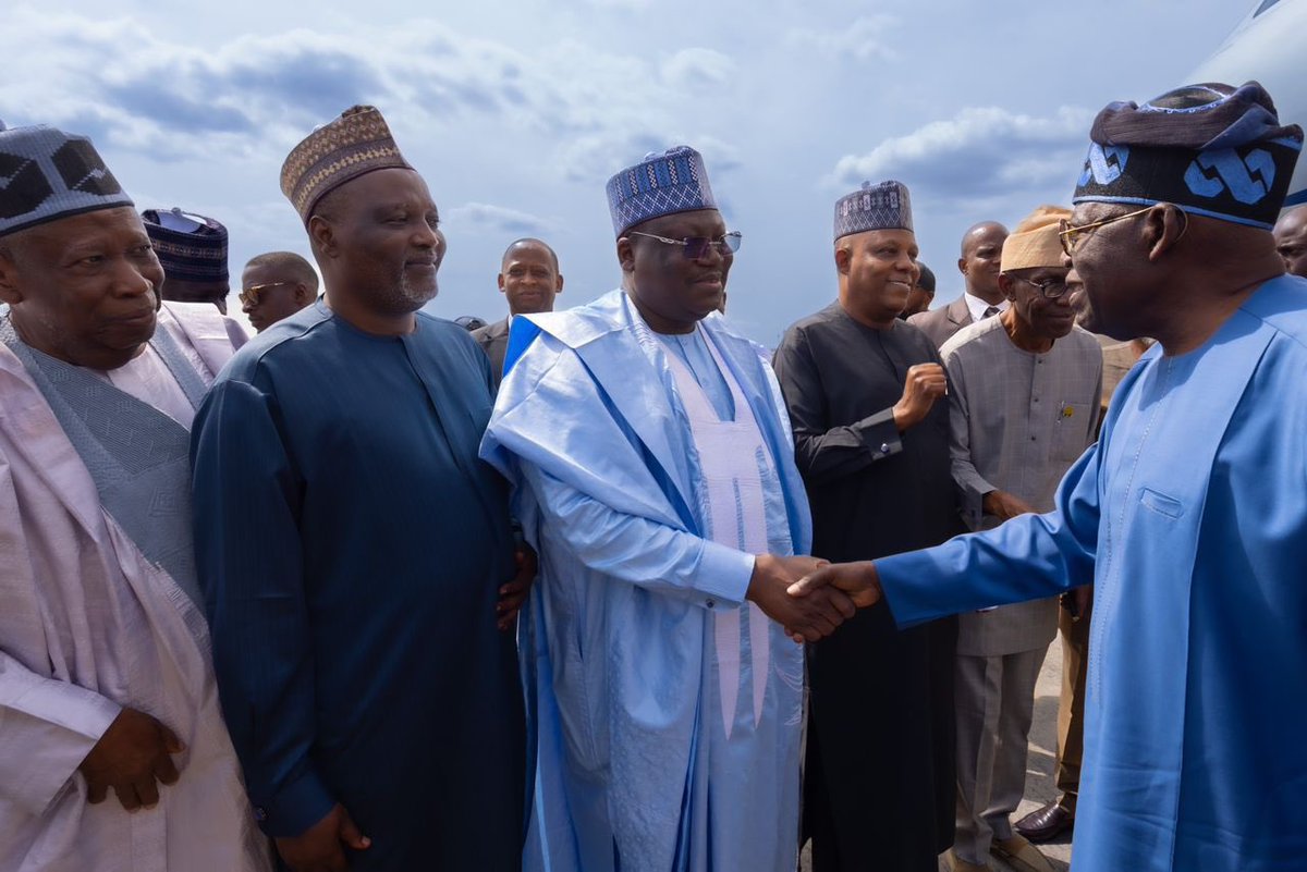 Journalist_Mind's tweet photo. The Leading candidate for the position of the Speakership & Deputy Speaker of the House of Representatives, Hon Idris Wase was among the dignitaries that welcomed the President Elect, Asiwaju Bola Ahmed Tinubu on Saturday, at Abuja Airport.
#WaseisCapable
#WaseforSpeaker https://t.co/DMfJ6473Yt
