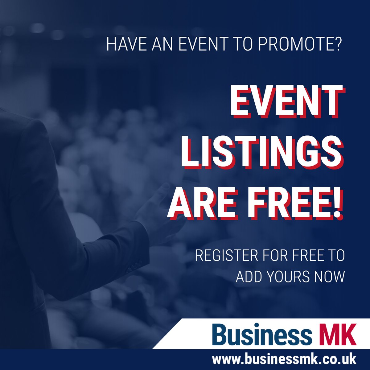 Discover local events on Business MK, your business-to-business community hub. You can list your events on Business MK entirely free of charge to help promote them to the Bedfordshire, Buckinghamshire and Milton Keynes business communities. Sign up: businessmk.co.uk/events/