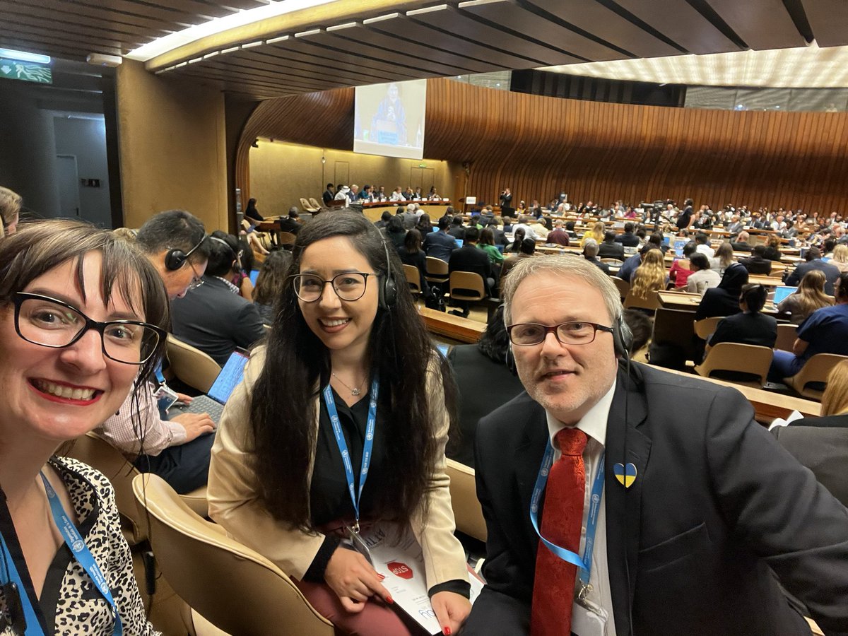 SafiyeCagansel's tweet photo. Official Delegates of @FIP_org (@MarietEksteen , me- @SafiyeCagansel @FIPECPG and Mark Koziol @the_pda) to the #WHA76 are attending the strategic round table on the prevention and control of non-communicable diseases, and mental health #FIPatWHA #FIPorg #FIPECPG https://t.co/gtMj1vO7tc