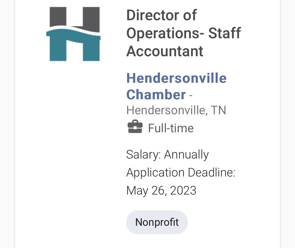 Have staff accounting experience but tired of working tax season??? Now hiring for a Director of Operations/Staff Accoutant position. Great position, full benefits

Visit hendersonvilleishiring.com for more information. Come join our team! 
#hendersonvilleishappening
