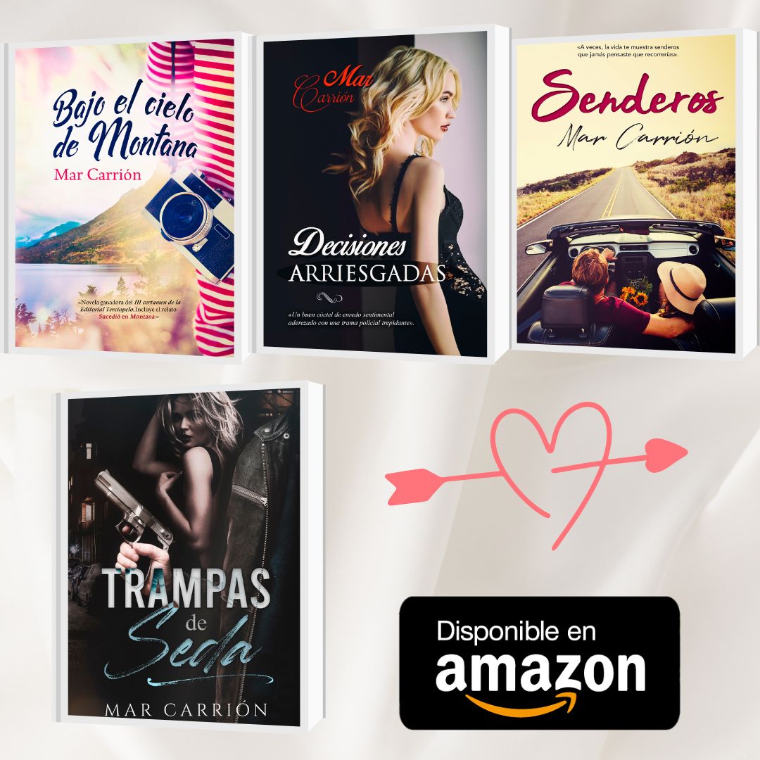 MarCarrion74's tweet photo. De vez en cuando, no está de más recordar que mis primeras cuatro novelas publicadas por editorial, ahora están autopublicadas en amazon 🥰 https://t.co/Ejn3IWHa48