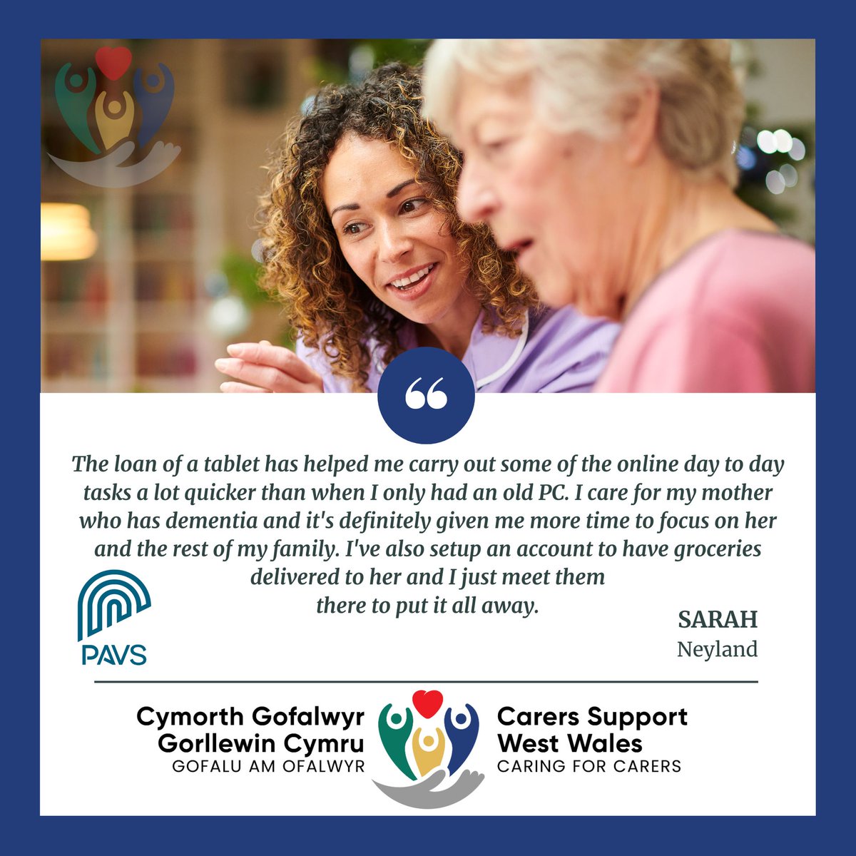 carerssupportww's tweet photo. Have you heard about the 𝗳𝗿𝗲𝗲 𝘁𝗮𝗯𝗹𝗲𝘁 𝗹𝗼𝗮𝗻 𝘀𝗰𝗵𝗲𝗺𝗲 available to unpaid carers in Pembrokeshire thanks to @PembsPAVS?

https://t.co/AmMiJQOmah https://t.co/VukGiscURH