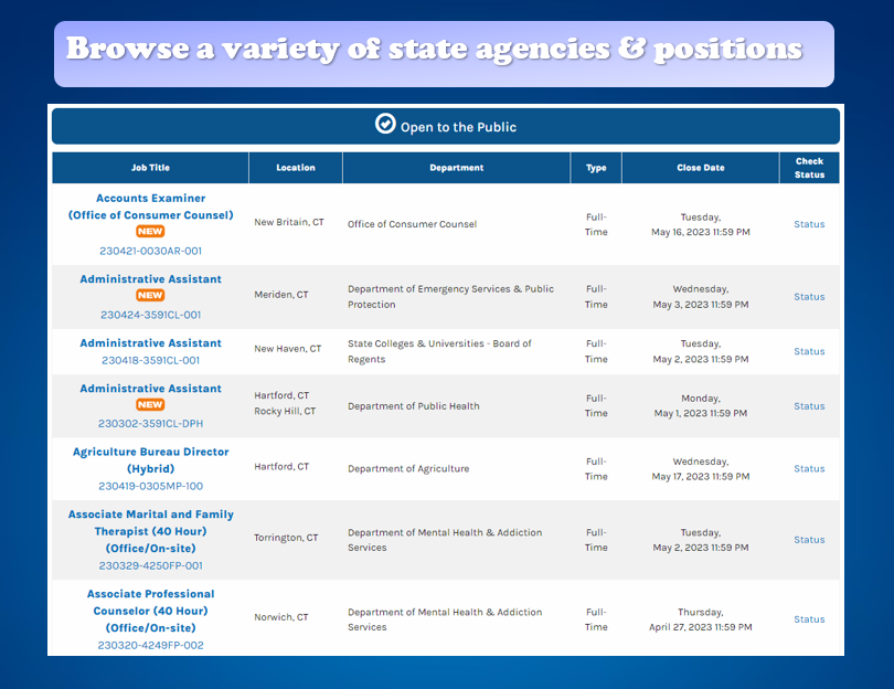 CT Dept. of Labor on Twitter "CT is hiring. Browse through dozens of state job postings in a