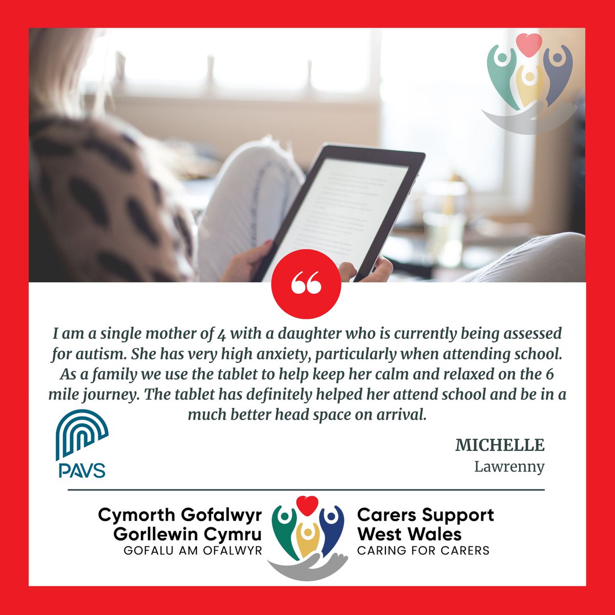 carerssupportww's tweet photo. Have you heard about the 𝗳𝗿𝗲𝗲 𝘁𝗮𝗯𝗹𝗲𝘁 𝗹𝗼𝗮𝗻 𝘀𝗰𝗵𝗲𝗺𝗲 available to unpaid carers in Pembrokeshire thanks to @PembsPAVS?

https://t.co/AmMiJQOmah https://t.co/VukGiscURH