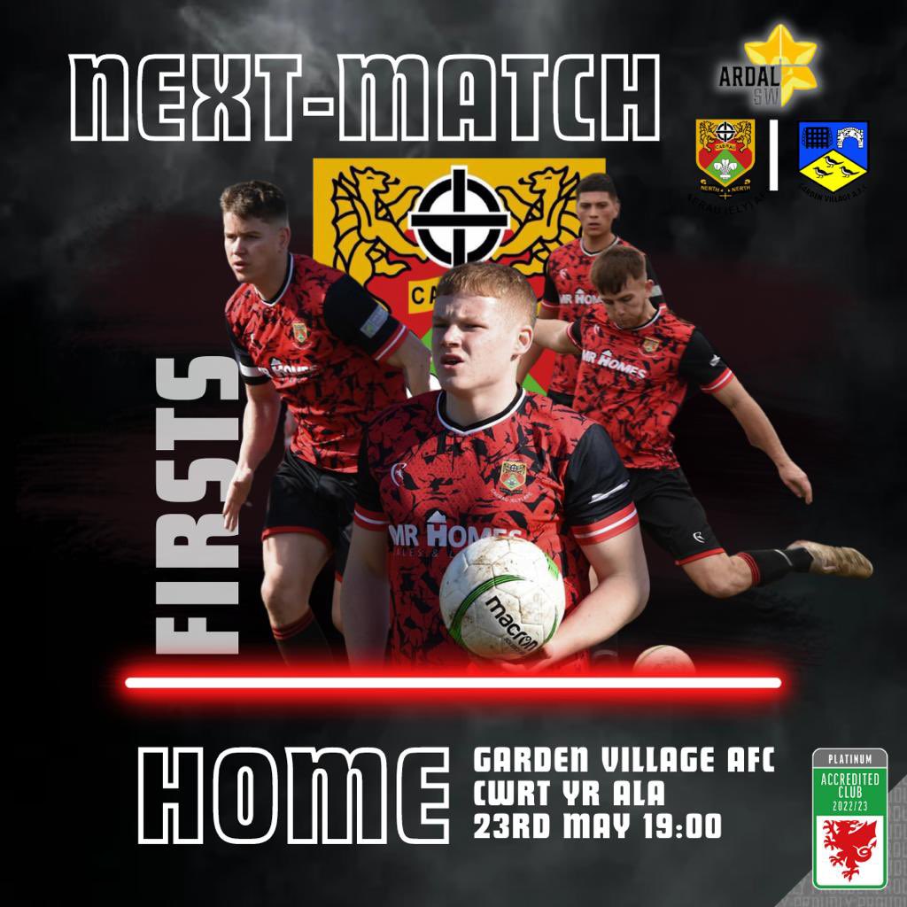 In our last league game of the season we take on <a href="/GardenVillage12/">Garden Village AFC</a> at Cwrt Yr Ala. Ko 7pm. 

Win this and we win the <a href="/ArdalSouthern/">Ardal Southern</a> &amp; gain promotion to the Cymru South

Thanks to everyone who has come to support us this season. We need you one more time! #youngguns #whereyoubelong