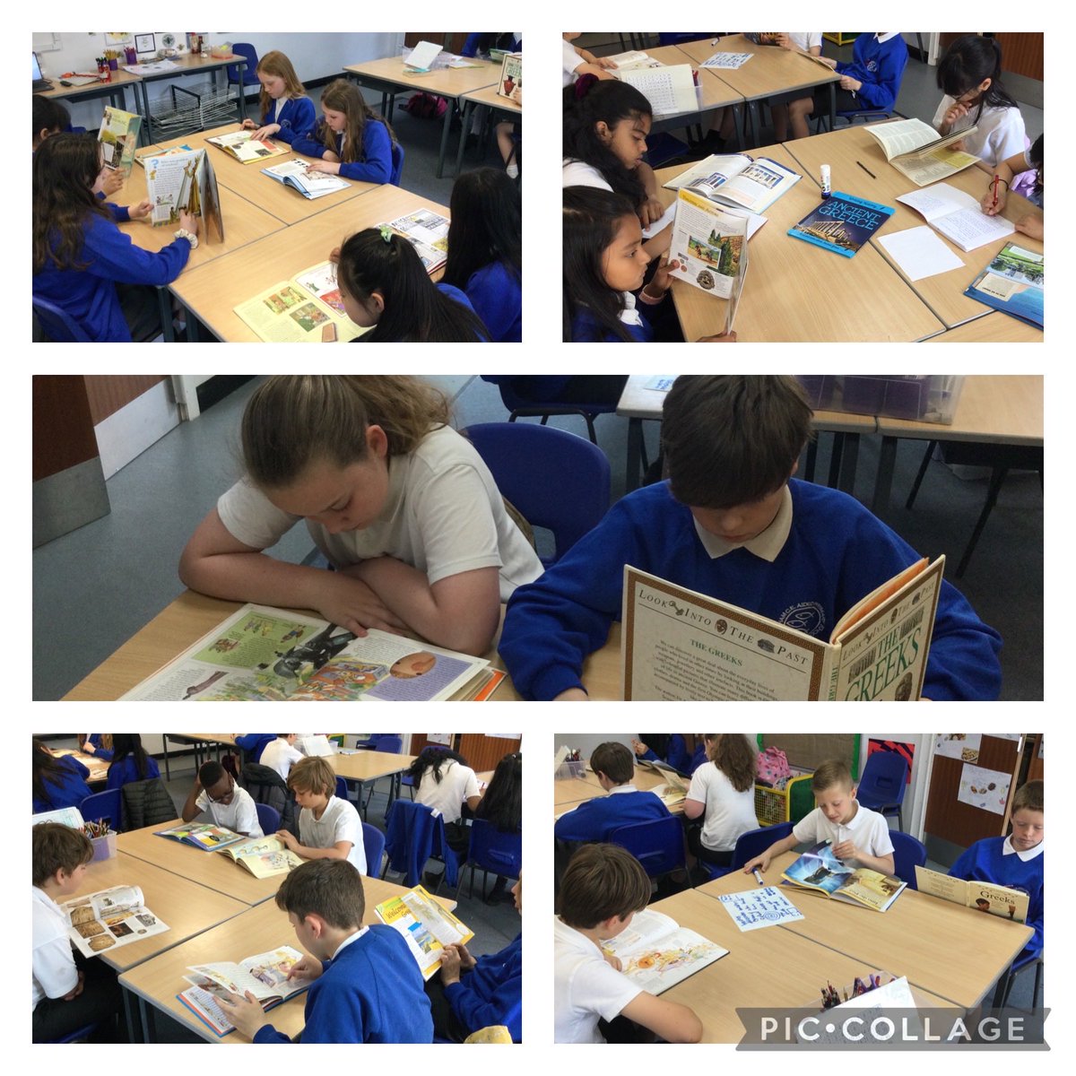 The fabulous selection of non-fiction books in the school library proved a useful resource along side the internet for our research into Ancient Greek architecture. Look out for the Doric, Ionic and Corinthian pillars on so many local buildings!
