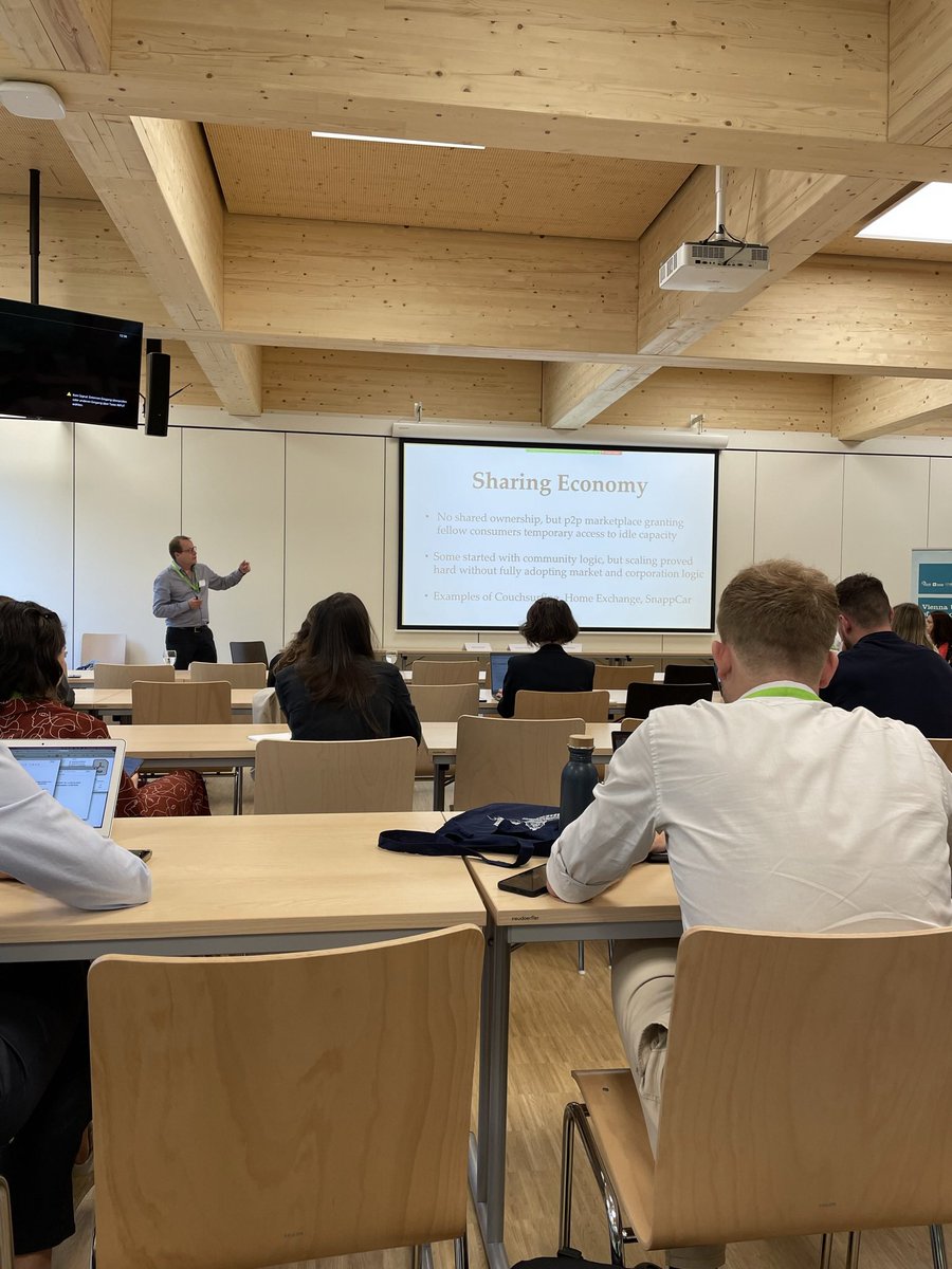 #IWSE is back to Vienna! Koen Frenken is providing an overview on the sharing economy from an institutional perspective. <a href="/KFrenken/">kfrenken.bsky.social</a>
