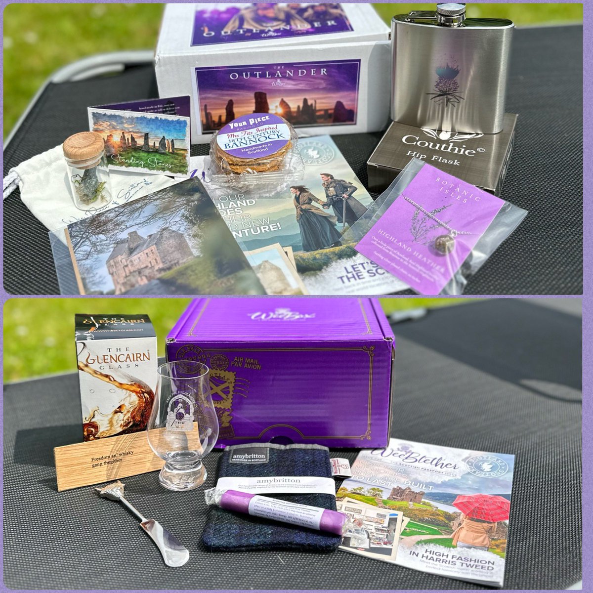 What could be better than coming home after two weeks in Scotland and finally holding the April WeeBox in your hands?! 🤔💜 🏴󠁧󠁢󠁳󠁣󠁴󠁿 Receiving the May (Outlander) WeeBox a few days later. 🏴󠁧󠁢󠁳󠁣󠁴󠁿💜 Perfect timing I would say. @insideWeeBox 
#wheresWeebox