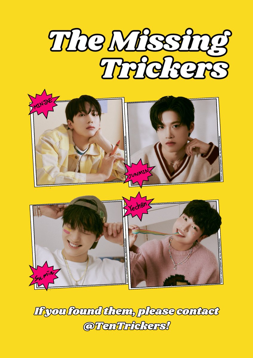 Newsflash! 📢 The four trickers with code names: Minjae, Junmin, Sumin, and Yechan are currently nowhere to be found. If you're one of them, please come to this magnificent Tricky House and complete our perfect team. We are waiting for your presence here, brilliant stars!