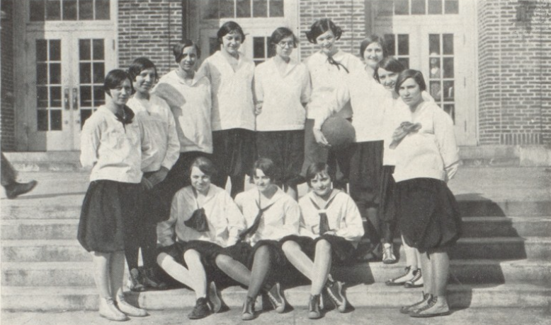 The Ainsworth girls basketballers in 1927, the year the NHSAA outlawed the sport. A ban that would last until 1972.