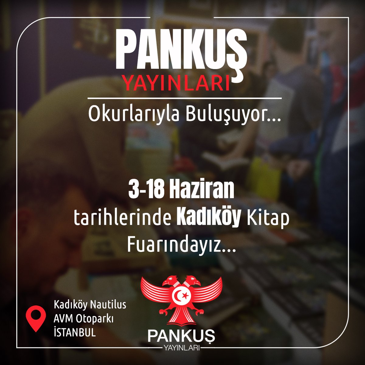 Kadıköy Kitap Fuarı'nda buluşuyoruz! 📅 3-18 Haziran 📌Kadıköy Tepe Nautilus AVM Açık Otoparkı Okurlarımızı bekliyoruz... Cem Gürdeniz - 10 Haziran @cemgurdeniznet Erdem Atay - 10 - 11 Haziran @medreyata Osman Selim Kocahanoğlu - 10 - 11 Haziran @o_kocahanoglu Sedat…