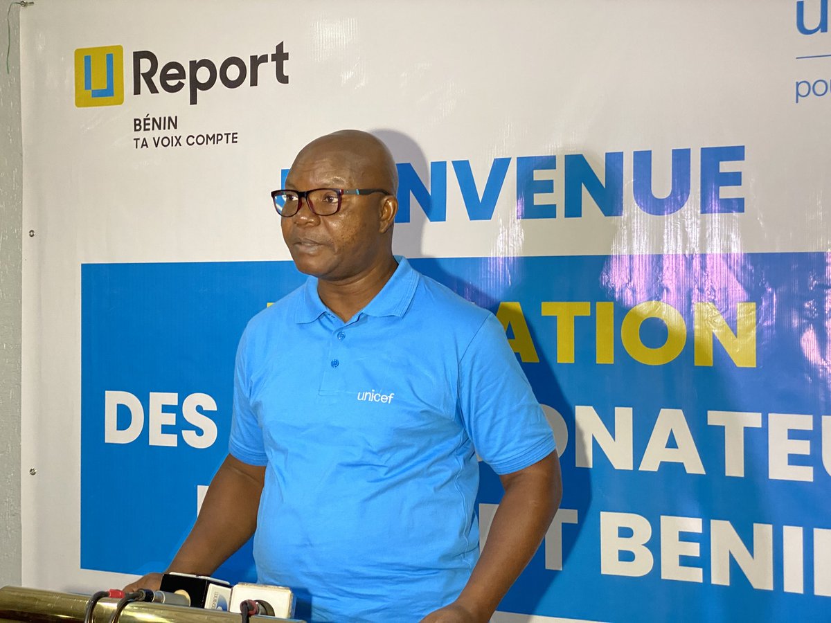 Le discours de <a href="/AmenBouba/">AMEN  BOUBA</a> a été suivi par celui d'Hippolyte Djiwan, communication officer. Il a lancé officiellement au nom de la représentante de <a href="/UNICEF_Benin/">UNICEF Benin</a>, l'atelier de formation des 77 coordonnateurs de U-Report Bénin 🇧🇯