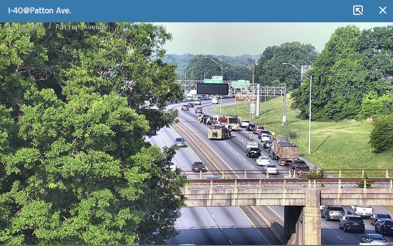 WXIIChristina's tweet photo. 🚨 #WXIITraffic @WXII: Multiple lanes blocked on I-40 WB at Patton Ave due to a crash. Delays are stretching passed US-29. EMS is currently on scene. https://t.co/VLeIPfVOty