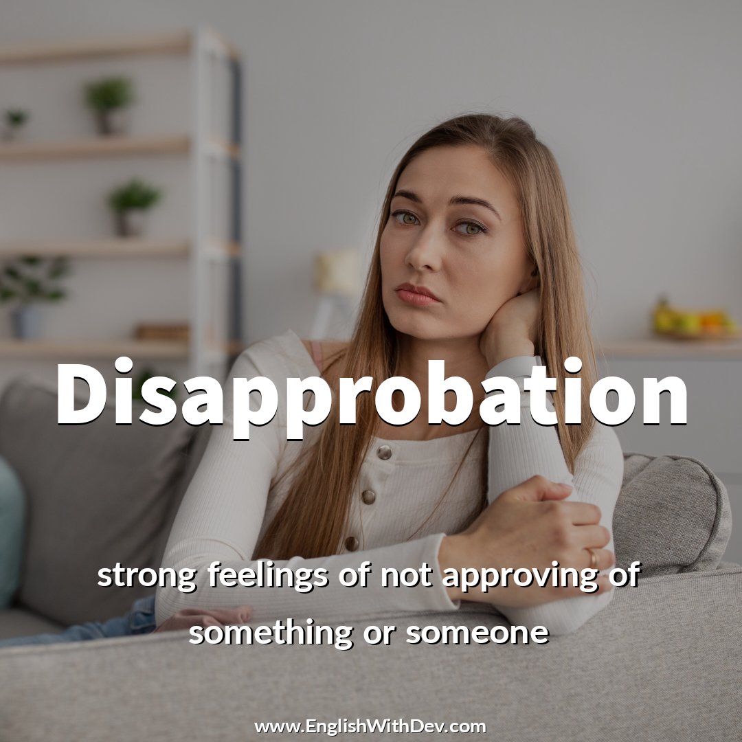 Disapprobation - strong feelings of not approving of something or someone

She feared her father's disapprobation.

#Disapprobation #wordoftheday #English #ingles #language #speakenglish #ingles #ielts #languageschool #EnglishWithDev