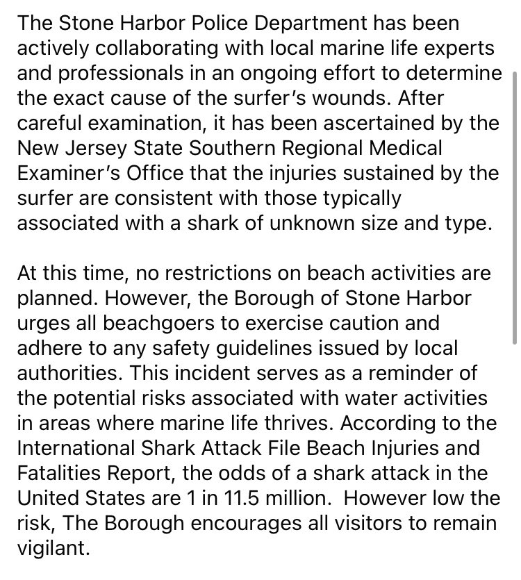 JoeHoldenCBS3's tweet image. BREAKING— Suspected shark attack in waters off Stone Harbor, NJ. Victim, 15, expected to be ok after bite to foot and leg. @CBSPhiladelphia #StoneHarbor