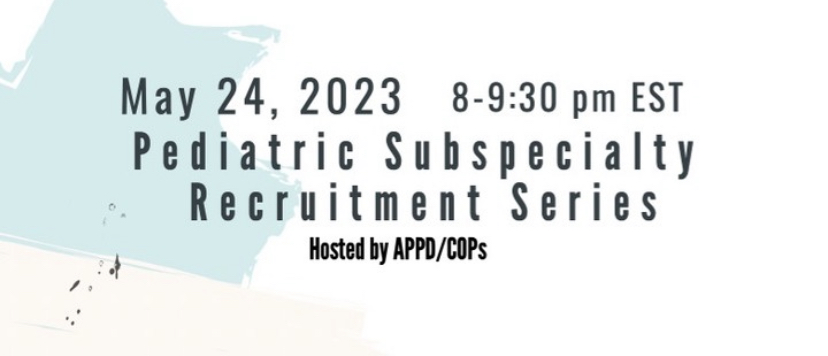 🚨PHM Fellowship Networking Opportunity!🚨

Join us THIS WEDNESDAY at the APPD recruitment series to connect with PHM fellowship programs around the country!

Register here: appd.org/resources-prog…