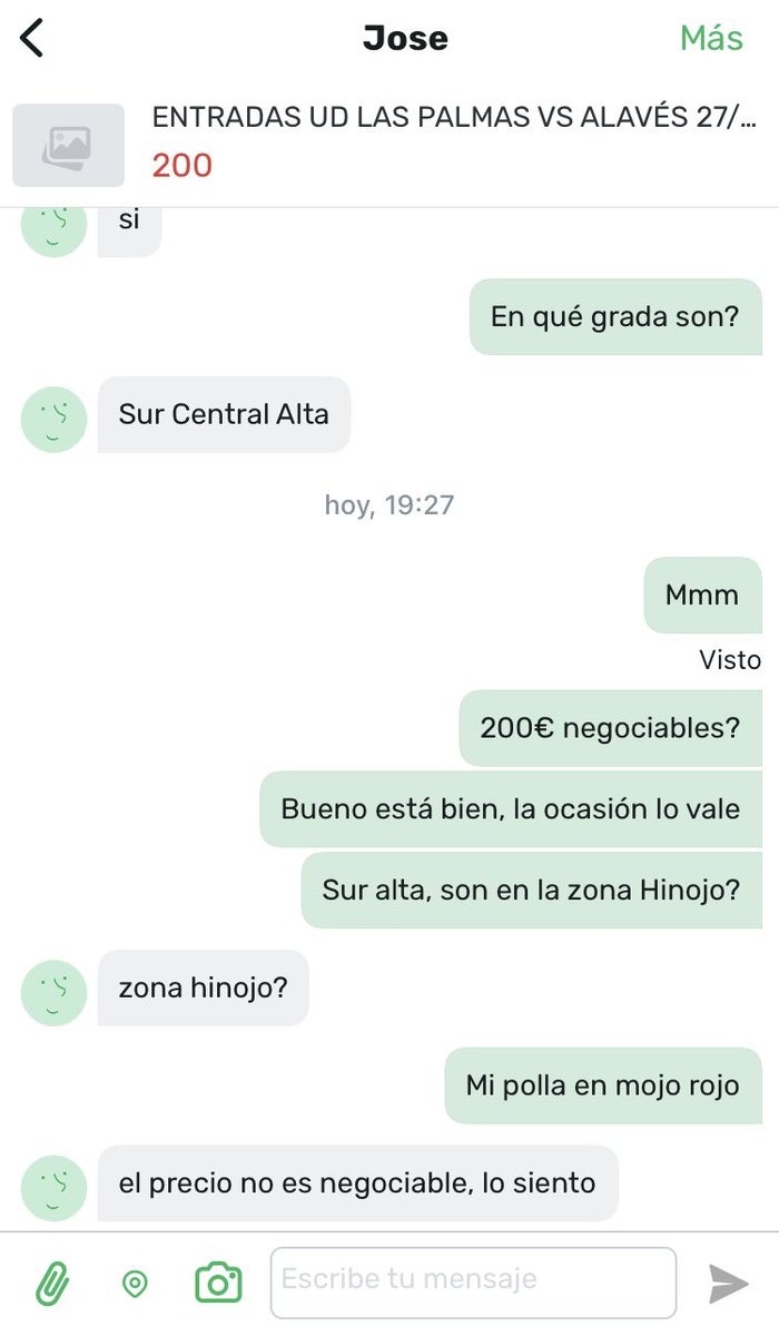 GranCTimes's tweet photo. Joder con la reventa. Si a lo mejor se la hubiera ofrecido con mojo verde… https://t.co/jNzxHSAvRH