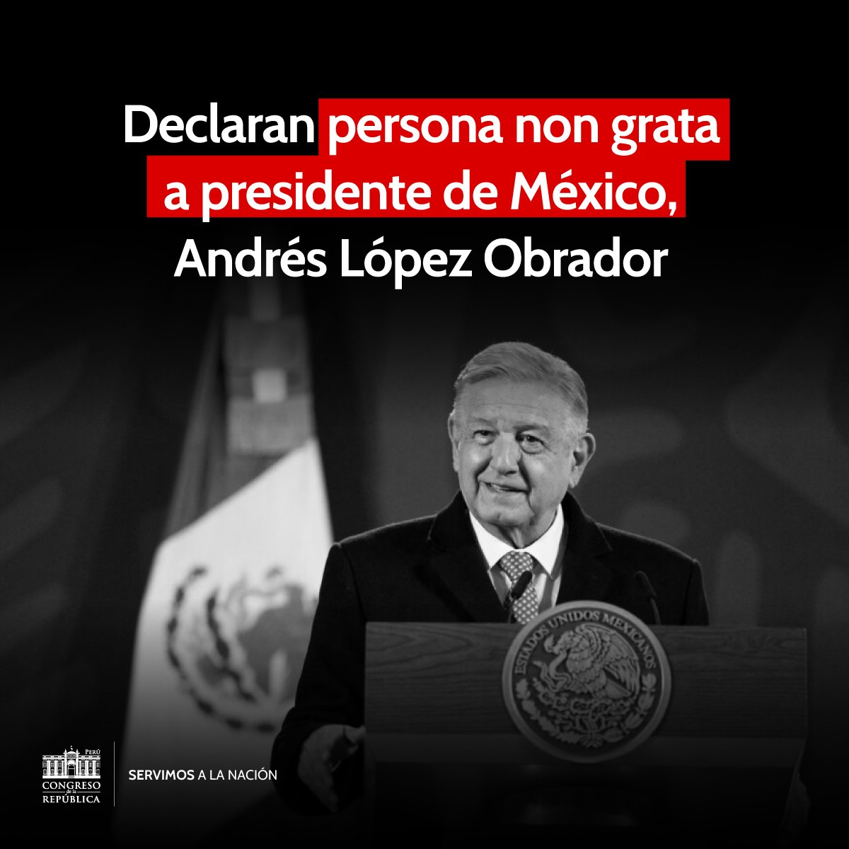#CongresoInforma l Con 11 votos a favor, la Comisión de Relaciones Exteriores aprobó la moción que rechaza las declaraciones del presidente de México, Andrés López Obrador, y lo declara persona non grata.