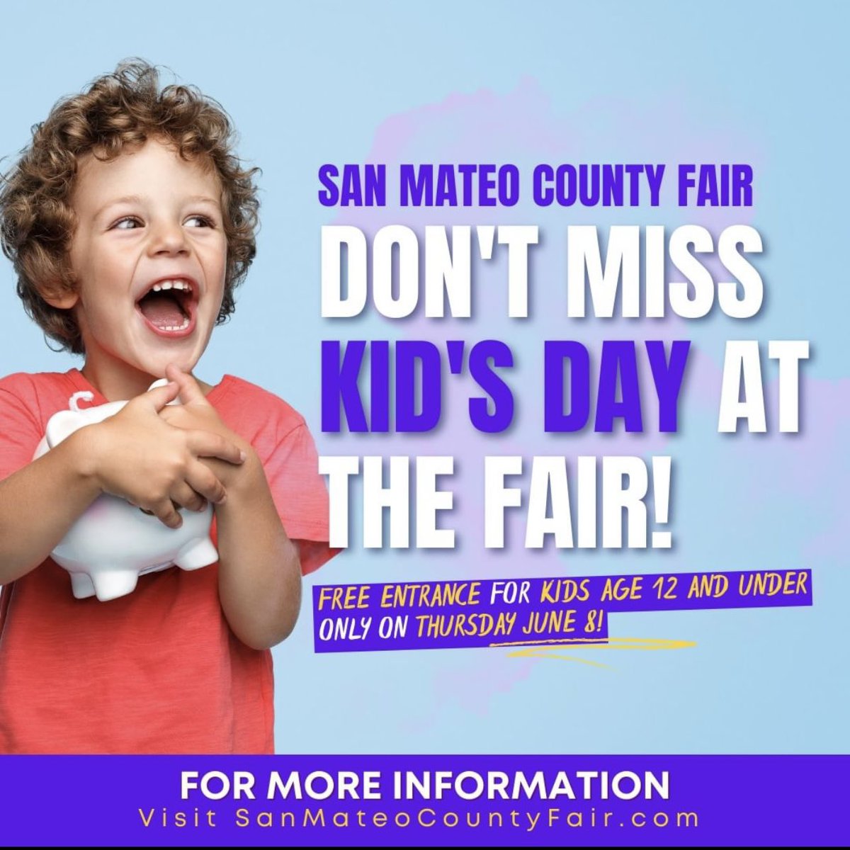 Calling all parents! 

Kids 12 and under get FREE entry to the Fair on Thursday, June 8th. Bring the whole crew for a day of unforgettable memories 🎡

#fairfun #familyfun