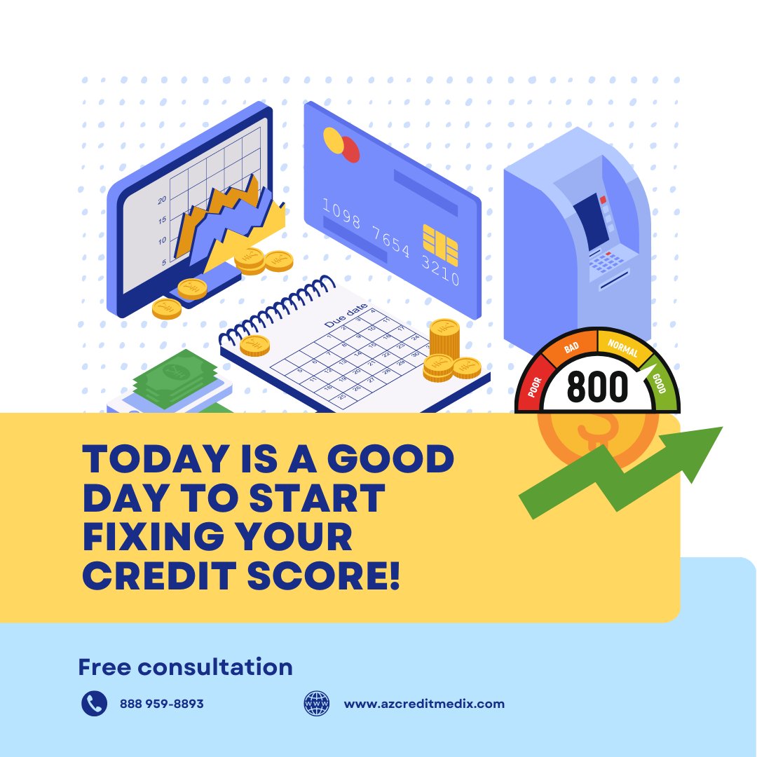 Start building a good credit score now!

☎ Call Us For Free Consultation 888 959-8893
🌐 or visit our website azcreditmedix.com

#creditrepair #creditrepairservices #creditcheck #creditscore #credit #badcredit #financial #loan #fund #future #business #success #mortgage