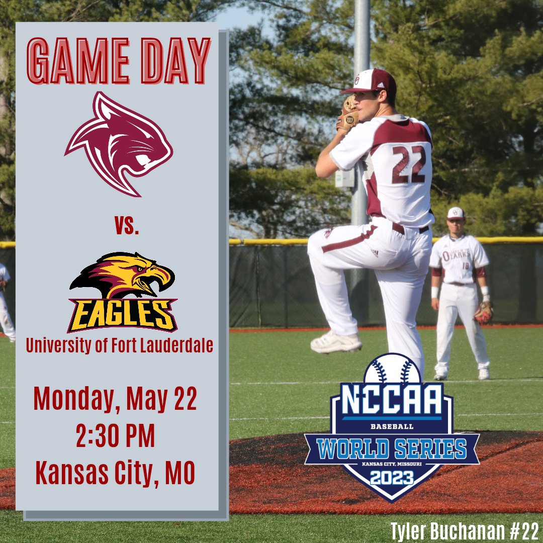 It's Bobcat ⚾️ GAME DAY! 
NCCAA World Series

🆚 Fort Lauderdale 
📍 Kansas City, MO

⏰ 2:30 pm 

World Series Info:
bit.ly/NCCAA-2023Worl…

📊 thenccaa.org/sidearmstats/b…

📺 nccaanetwork.com
(Streaming fee: $7.46/gm or $34.24/tourn. pass)

Let's Go, Bobcats!

<a href="/CofOBaseball/">CofO Baseball</a>