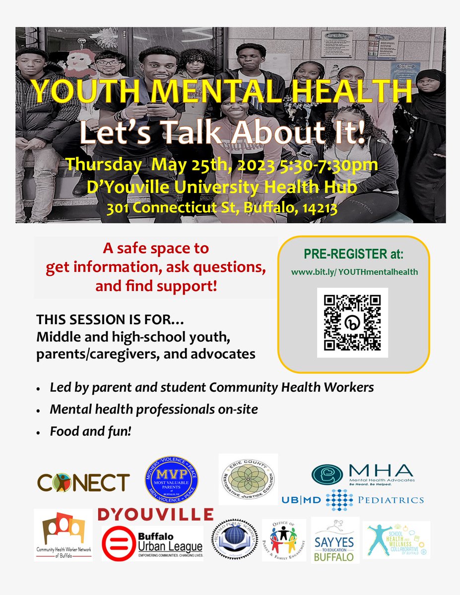 716UrbanLeague's tweet photo. Mental health is important and one of the ways to improve it is to talk about it. Please join us on Thursday, May 25th, from 5:30pm to 7:30pm at D'Youville if you need a face space to talk, ask questions, and find support. https://t.co/mS89Vhqdq3