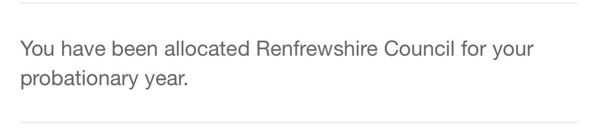 Beyond excited to be allocated <a href="/RenCouncil/">RenCouncil</a> for my probation year🥳So happy to be teaching in a Renfrewshire school👩🏻‍🏫🍎 #StrathPGDE