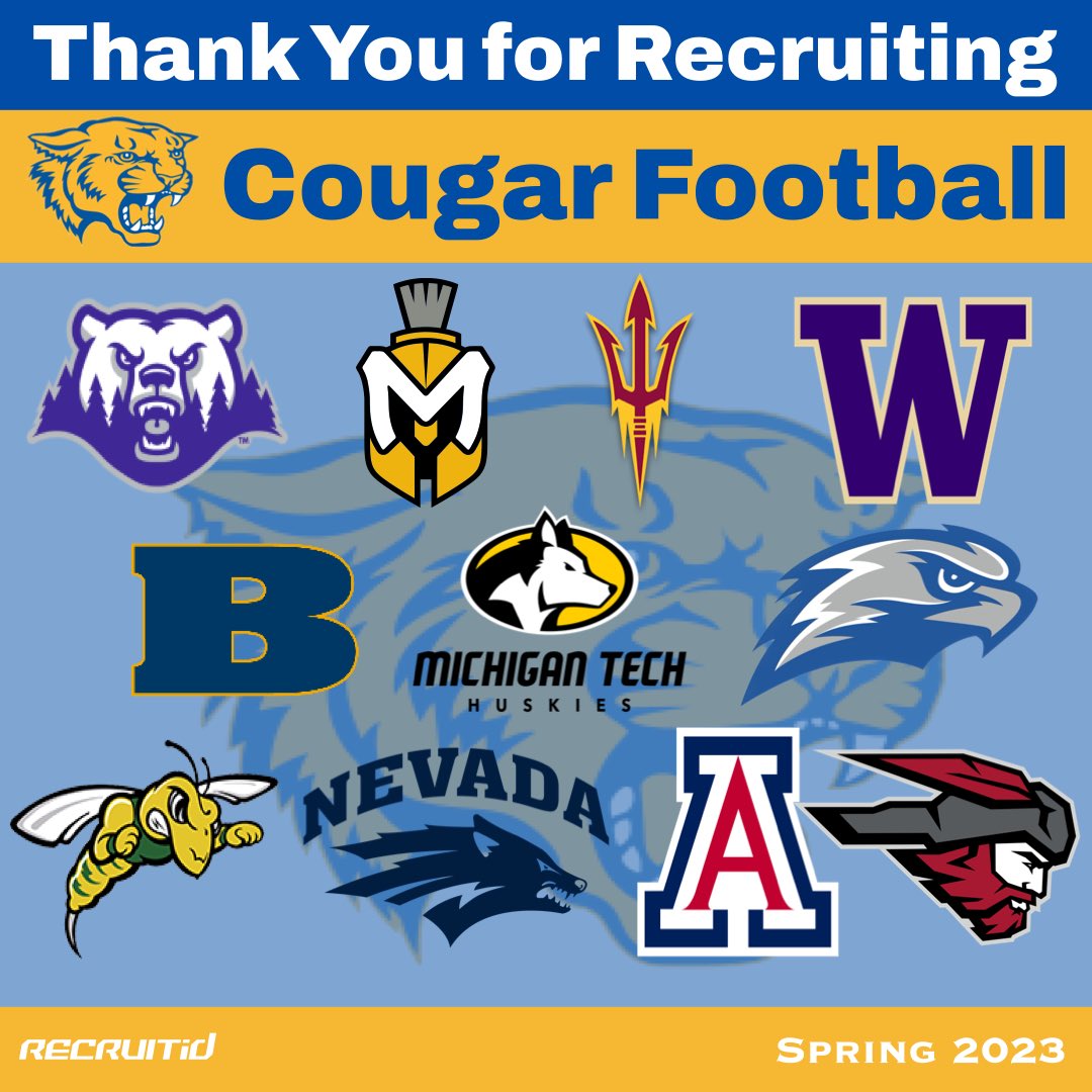 CguhsFootball's tweet photo. Thank You for Recruiting Cougar Football #RecruitCG π΅π‘π
@JUSTCHILLY @gridironarizona @azc_obert @AZHSFB @CodyTCameron @ZachAlvira @EricSports360AZ @VarsityShow @AZPreps365 @PrepRedzoneAZ @KevinMcCabe987 @EpicSportsTV @mariavsqz3 @PinalSports @CamCox12 @_RECRUITid @SBLiveAZ https://t.co/UndkBND426