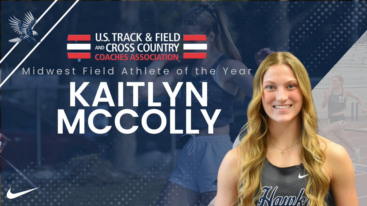 dsubluehawks's tweet photo. 🏆: The amazing run continues for @BlueHawkTrack as Kaitlyn McColly has been named the USTFCCA Midwest Women's Field Athlete of the Year. McColly is the second Blue Hawk to receive a regional award this year.
Check out the details here↙️
https://t.co/ztvYwK7mTr https://t.co/DARH6bHBxb