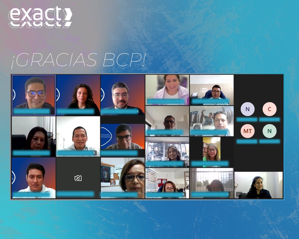 Participamos en el onboarding realizado por el BCP a su grupo reconocido de proveedores 🌟🙌 ¡Seguiremos trabajando para ayudar a transformas los sueños y planes de los peruanos en realidad! 🤝

#SociosEstratégicos #SomosExact #contigobcp