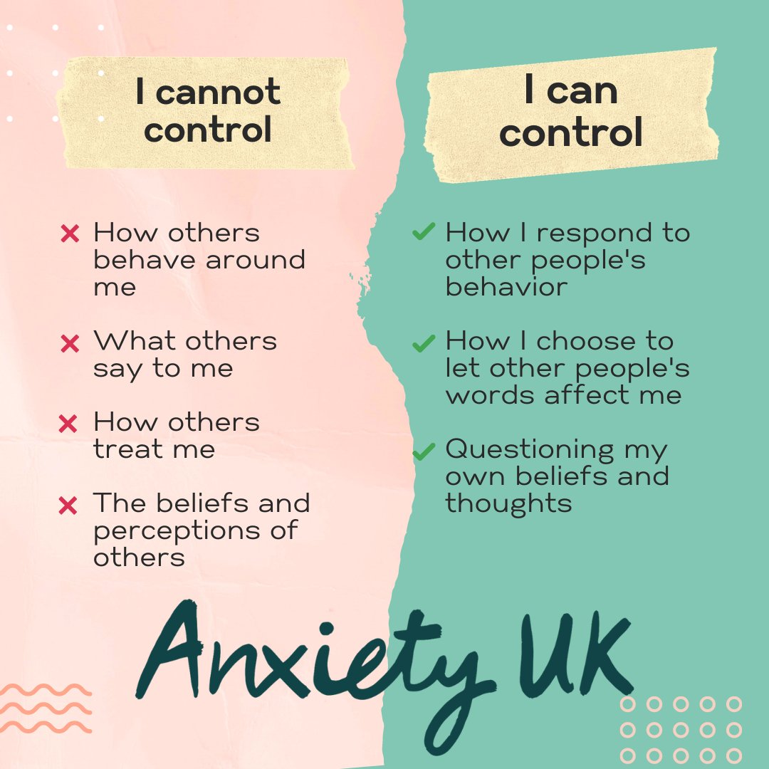 Anxiety can often be about control, and, specifically, not feeling in control.