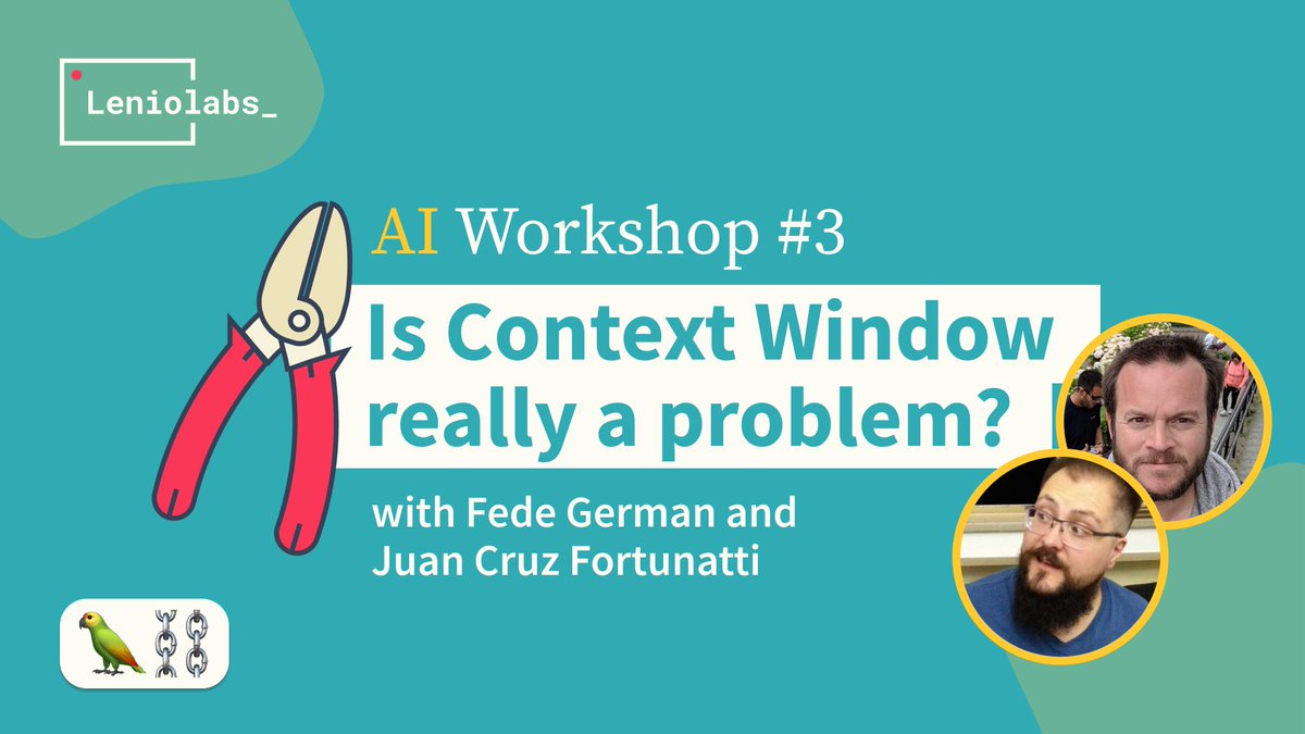 ImprovingSAM's tweet photo. Join us next Wednesday for our third AI Workshop!
We'll address how to handle the problem with context limit in LLMs, using @langchain and OpenAI's API over @GoogleColab.
π Next Wednesday, 11 AM PST
π https://t.co/lGMRUMEjGx
#ai #leniolabs #langchain #colab #workshop https://t.co/0vSvdrdz6Y