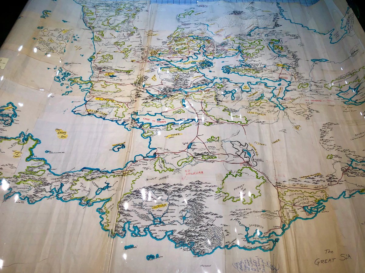 @TheEdVerse's original hand-drawn map of the #ForgottenRealms, sent to TSR in 1986... on Map Monday aka Dungeon Day!
Credit: Photo by @SageAdviceDnD, map from @GHC_and_Tacos's collection 
#mapmonday #dungeonday #map #maps #fantasymaps #cartography #dnd #rpg #history