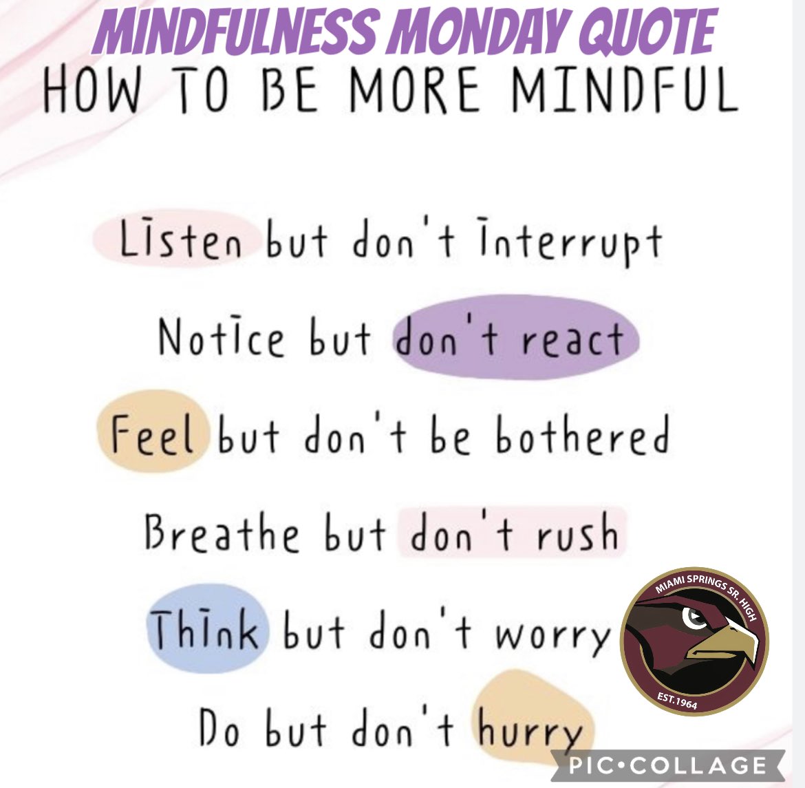 mssh_hawks's tweet photo. Today’s quote reminds us that is not what you do, but how you do it! #iammiamisprings 
@MDCPSOperations  #MDCPSRestorativePractices #MDCPSConnectB4Curriculum #ConnectionsFirst #MDCPScheck2connect @MDCPS_MHS @StdtSvcsMDCPS https://t.co/Bzf3k1NuEf