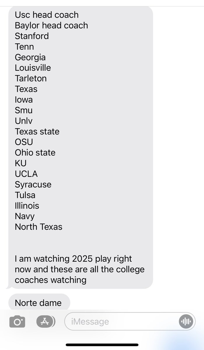 Text from 1 of our younger parents watching Phoenix 2025 play at Clash of the Clubs in Dallas this past weekend! We r all sophomore team that plays up in highest 17U division every tournament! We r not worried about wins! #CollegeExposure #phoenixProud @girlzprepreport @CoachLTid