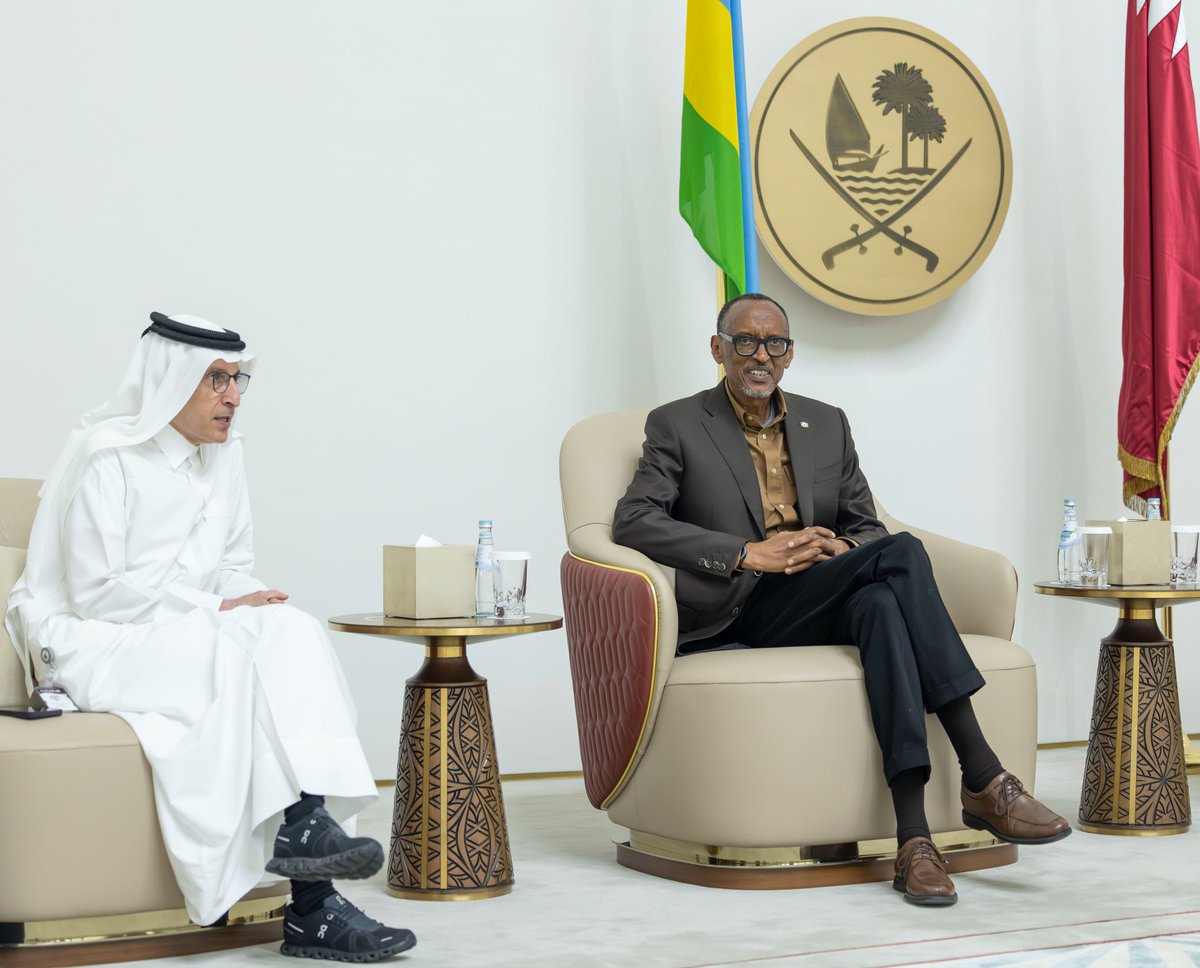 gahigip's tweet photo. "RT @UrugwiroVillage: President Kagame has arrived in Doha where will attend the 3rd #QatarEconomicForum and was received by Akbar Al-Baker the Group CEO of @qatarairways. https://t.co/x5fChiJjET"