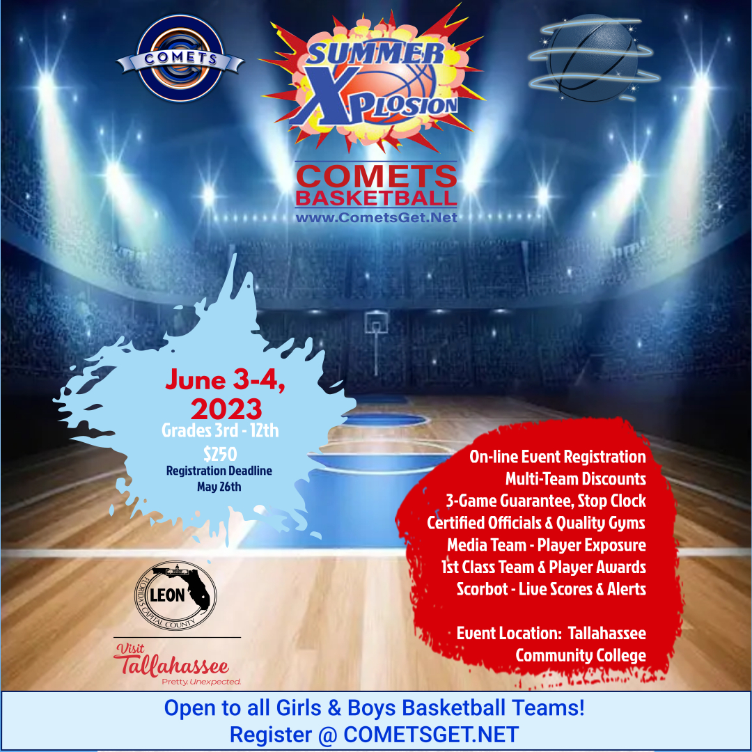 Join us at cometsget.net for all event information, all teams are welcome!  #tallahasseecommunity #iHeartTally #Love #mytallysports #floridayboa #Fyboagirls #cometshoops #panamacity #panamacitybeach #love #instagood #followme #instagram #shegotgame #getbuc...