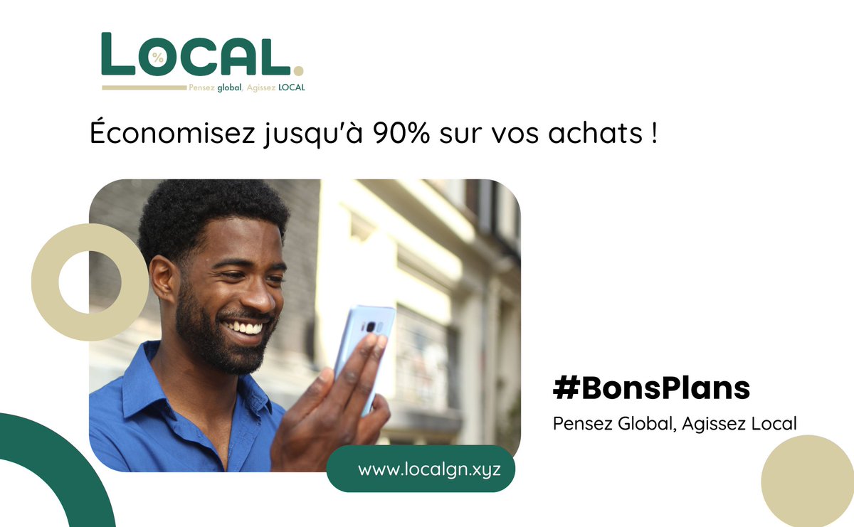Localgn's tweet image. 🚀 Envie d'économiser gros sur vos achats ? 🛍️ Ne cherchez plus, Local est là pour vous ! 💯 Inscrivez-vous dès maintenant sur notre plateforme et accédez à des offres exclusives jusqu'à -90%. Faites partie de la communauté des smart shoppers📱💸 #Local #Economies #InscrivezVous