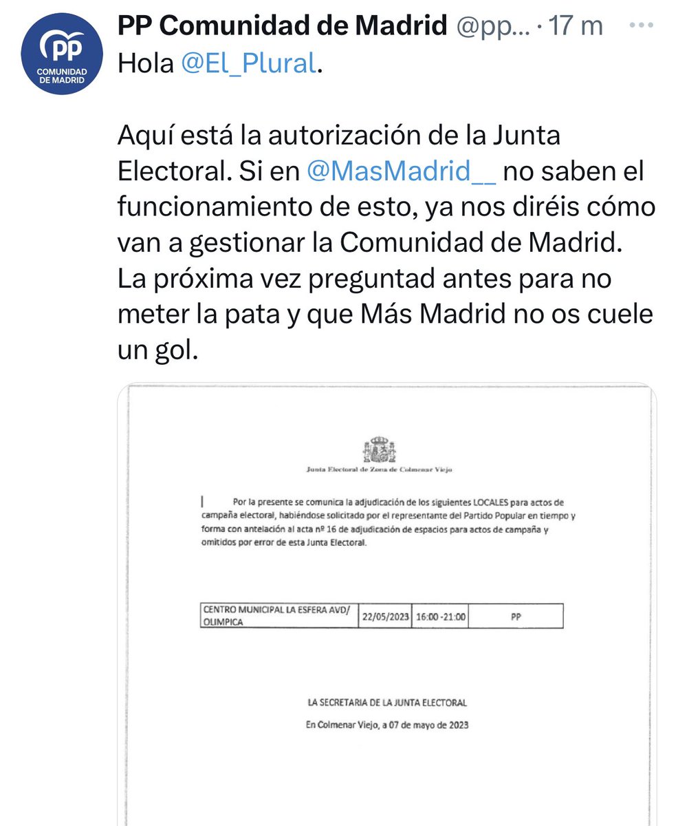 Poco se habla de la hostia que le ha pegado el PP de Ayuso al panfleto de El Plural. Se ha oído hasta en La Junquera.