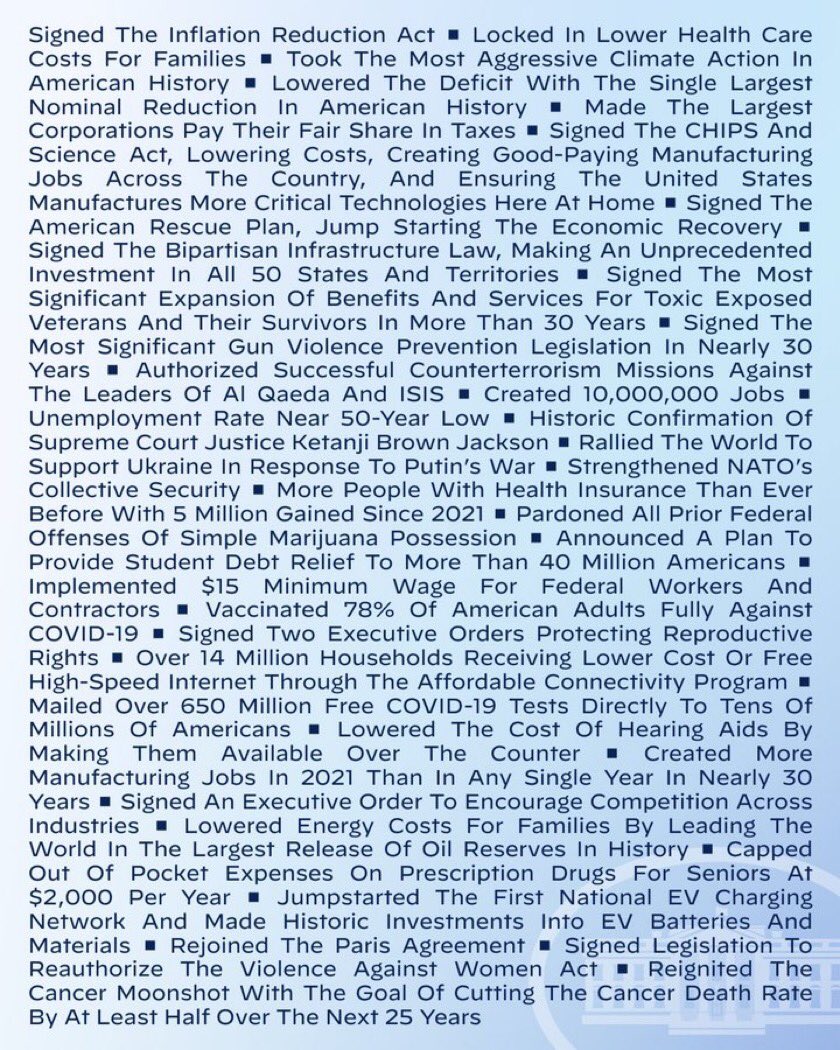 JamesFLoveIV's tweet photo. What President Biden has done.

Apparently only 1 in 3 people know this.
👇🏻👇🏻👇🏻 https://t.co/NRiNYMpWfT