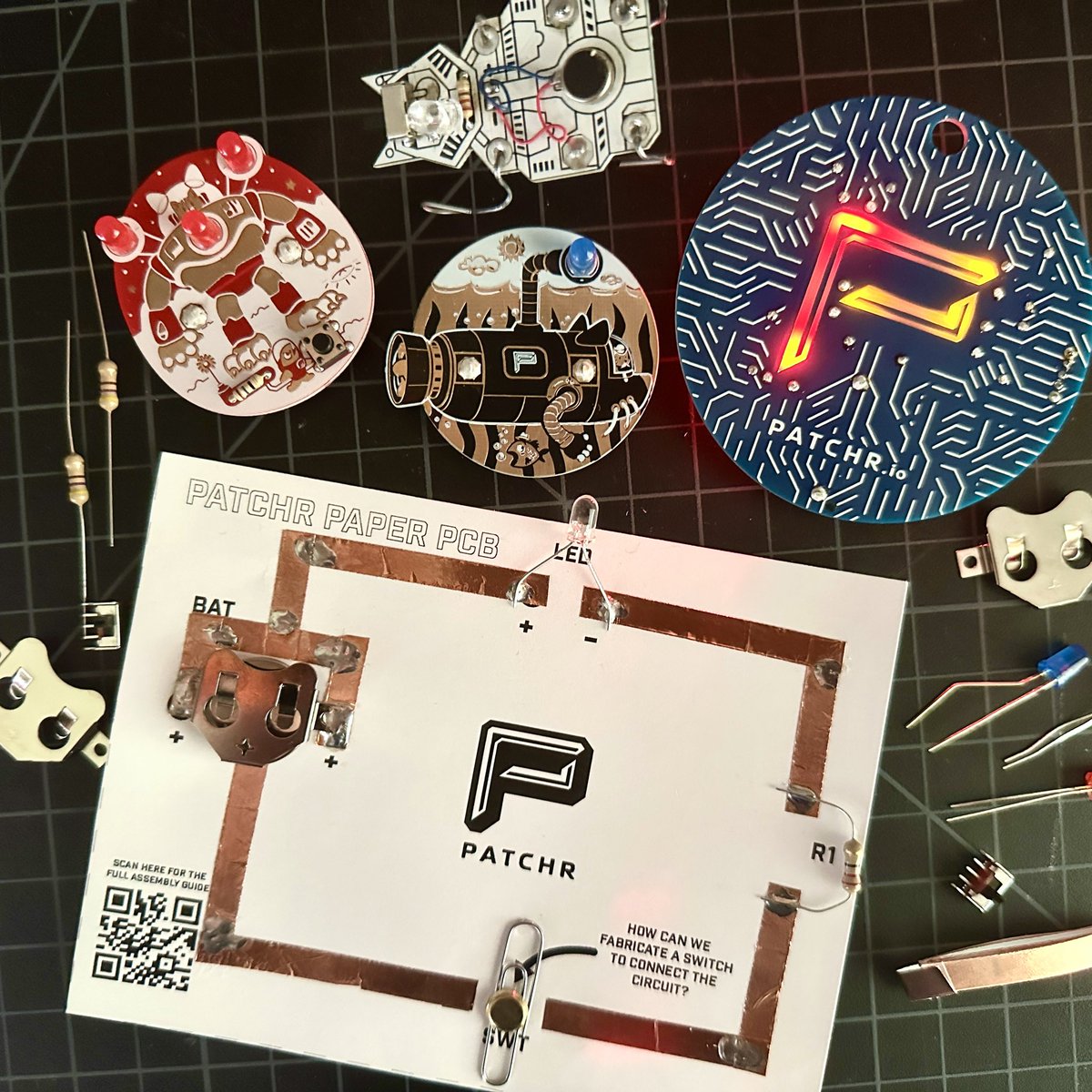patchr_io's tweet image. To all of our summer #camp &amp;amp; #academy instructors, how do you plan to teach students the fundamentals of #electronics, soldering, &amp;amp; circuit fabrication? Our introductory lessons &amp;amp; kits guide learners of all levels toward success while creating awesome take home projects too!