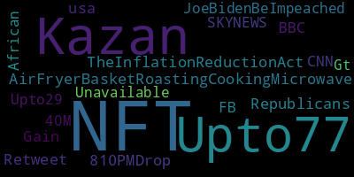 Trending in my timeline now: #NFT (2) #3614 (1) #056 (1) #Kazan (1) #Upto77 (1) #AirFryerBasketRoastingCookingMicrowave (1) #usa (1) #810PMDrop (1)